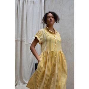 NYMANE Stockholm Stripe Midi Length Shirt Dress XS